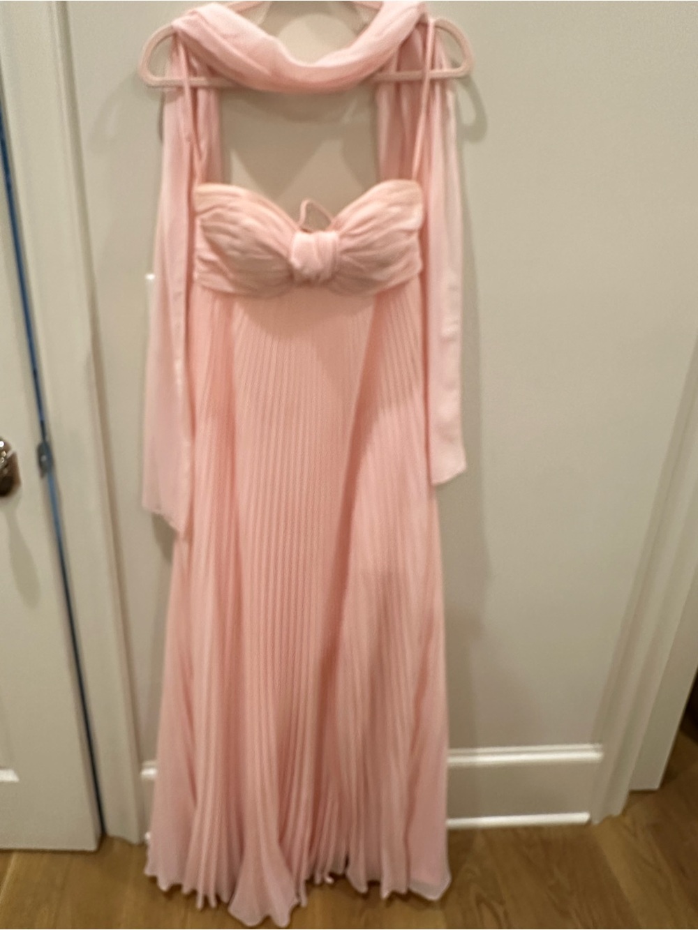 Elegant Pleated Pink Strapless Evening Dress